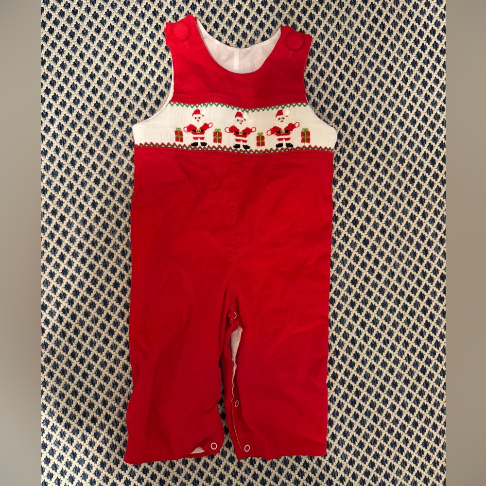 Delaney Smocked Santa Corduroy Longall